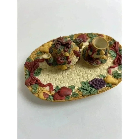 VTG Miniature Tea Set Garden Fruit Design Hand Painted By Della Robbia - Picture 2 of 3